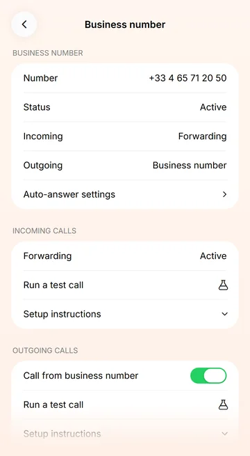 Keep your business number — for incoming and outgoing calls