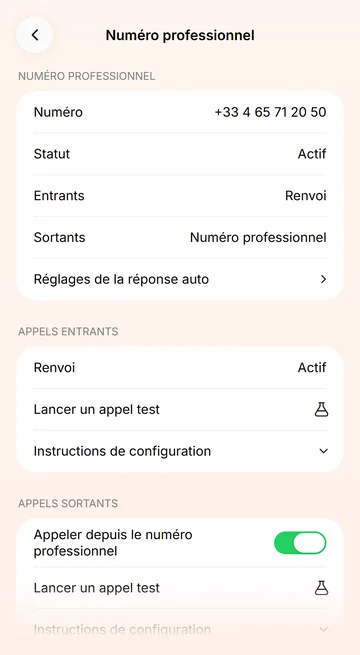 Gardez votre numéro pro, pour les appels entrants et sortants