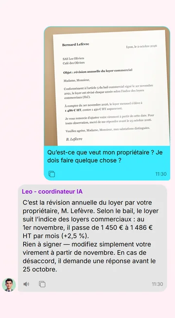 Envoyez à Leo la photo d’un courrier : il le lit et l’explique